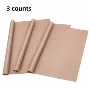 Teflon Sheet for Heat Press, 3 Counts Heat Transfer Press Cover Paper, Heat Resistant Transfer Protector Mat for DIY T-shirt, Jeans, Backpack, Heat Resistant Baking Mat