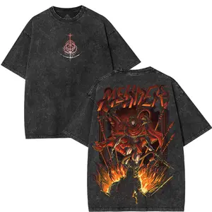 Messmer the Impaler Elden Ring Retro Washed Tee with Full Size - Perfect Gift for Game Fans and Lovers Top Cotton Oversized Tshirt men's t shirts