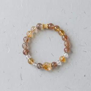 Copper Rutilated Quartz 'Sun King' Bracelet