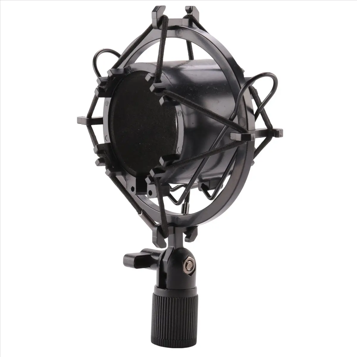 Professional Black Universal Plastic Microphone Shock Mount Clip Holder - Stable, 43-50mm & 44-46mm Mount Diameter, 3kg Load Capacity, Durable Audio Accessory for Radio Broadcasters, Household Appliance Part