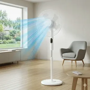 Pedestal Fan with Remote for Bedroom, Living Room, Office, Adjustable Height, 3 Speeds, 3 Modes, Timer, Tilt Head