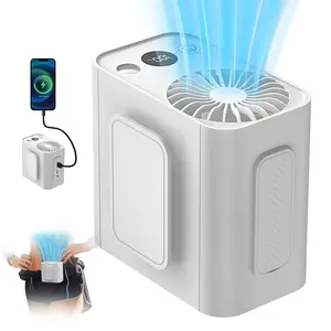 USB Rechargeable Mini Waist Hanging Fan, Portable Cooling Fan, Long Endurance Strong Wind Power Mini Fan with 5-Speed Adjustable