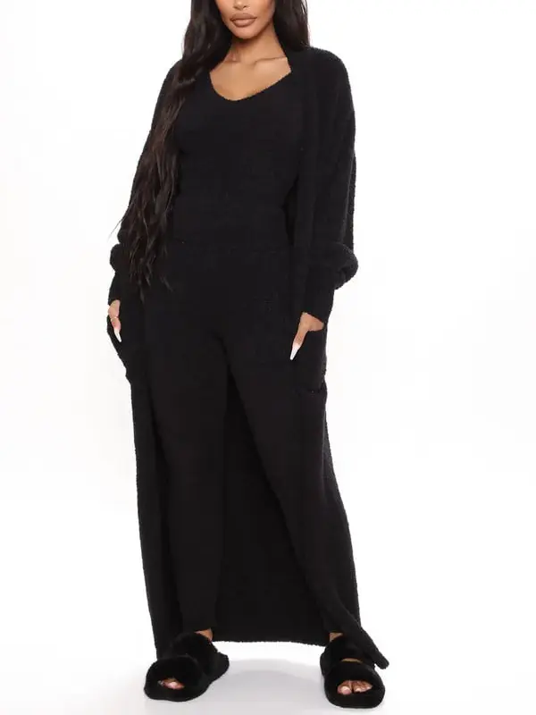 Living So Cozy 3 Piece Legging Set – Black | Cozy Lounge & Athleisure Set