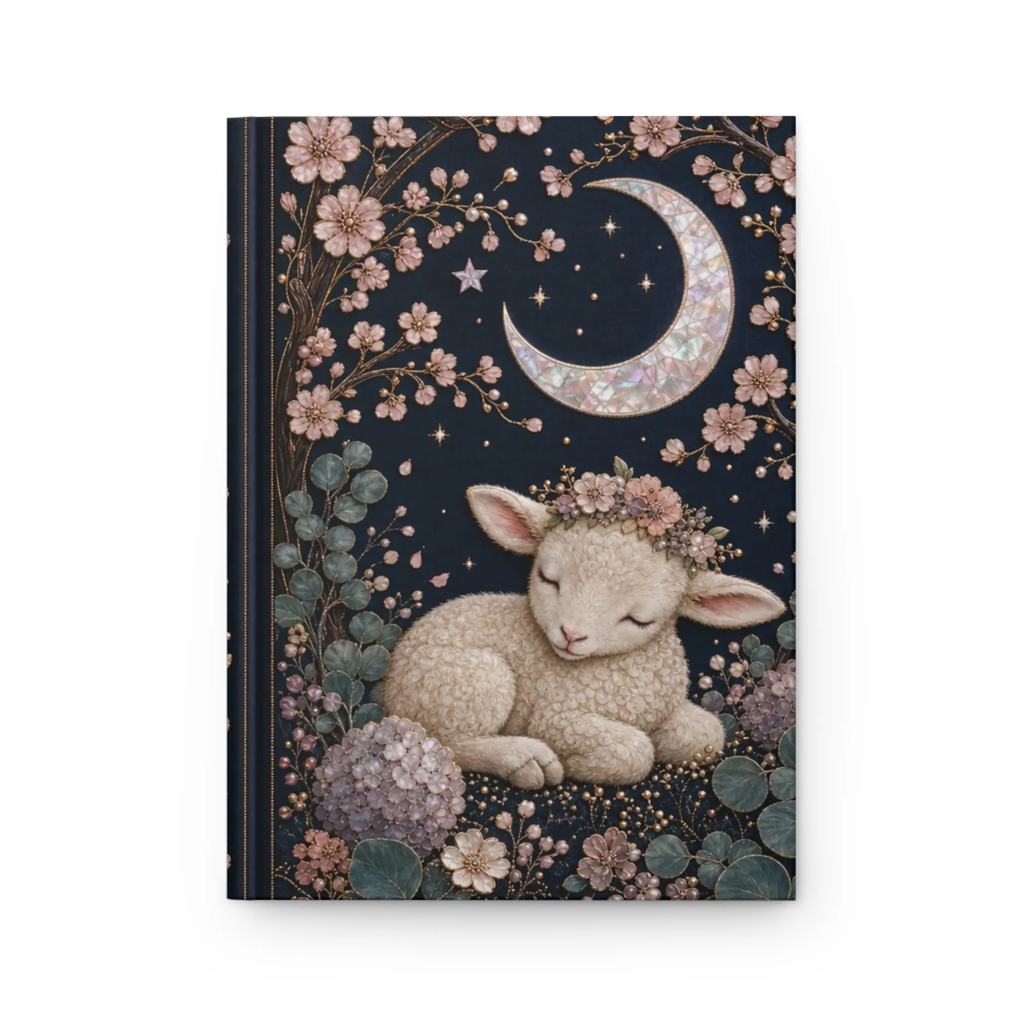 Baby Keepsake Journal, Moon Pearl Hardcover Notebook, Pregnancy Journal, New Mom Gift, Baby Shower Gift, Lined 150 Pages