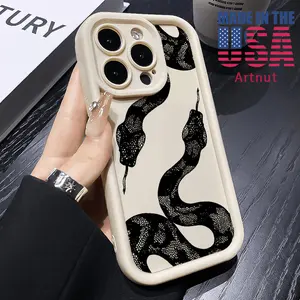 Python Pattern Phone Case for iPhone 16 15 14 Pro Max 13 12 11 XR E XS Plus Shockproof Non Slip Military-Grade Protection Silicone Cover