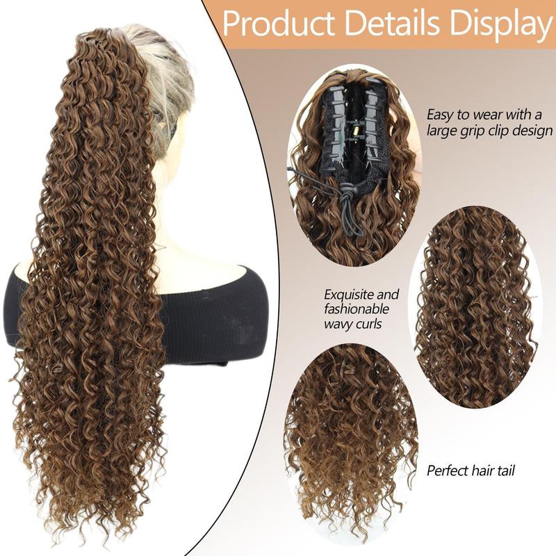 Ponytail Wig - High-Temperature Fiber, Easy-Clip Design,,Perfect for Everyday & Special Occasions, Stylish Hair Accessory|Curly Texture Wig|Easyclip Wig, Wigs for Women