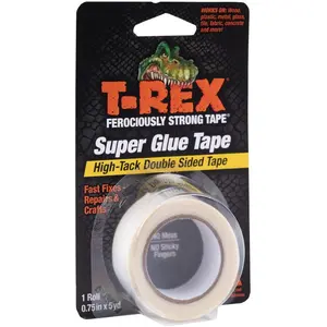 212 MAIN Double Sided Super Glue Tape - 0.75 in x 5 yd White, Hand-Tear, High-Tack, Heavy-Duty Double Sided Sticky Tape for Automotive, Fabric, Fast Fixes, DIY Scrapbooking & Stamping