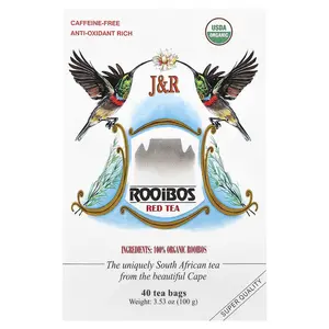 J&R Port Trading Rooibos Red Tea, Caffeine-Free, 40 Tea Bags, 3.53 oz (100 g)