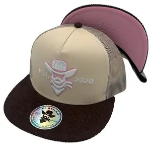 De Rancho Corduroy Hat (Cream/Brown) DR149