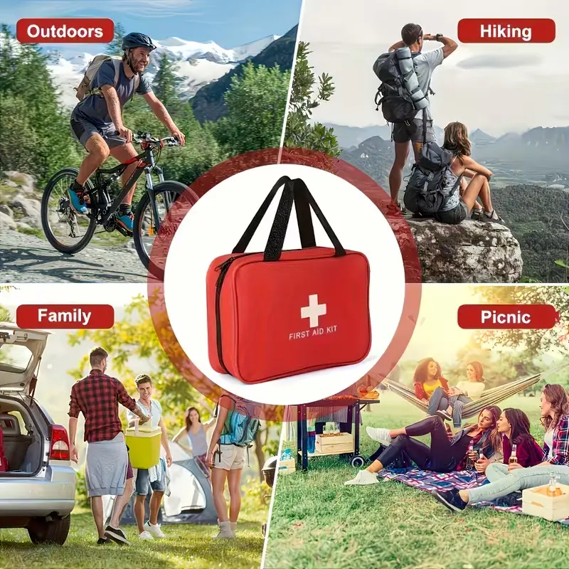 First Aid Kit for Family Car Camping And Hiking, Basic Emergency Preparedness Equipment And Multiple Components, Campus Medical, Adventure, Disaster Response, Portable And Durable