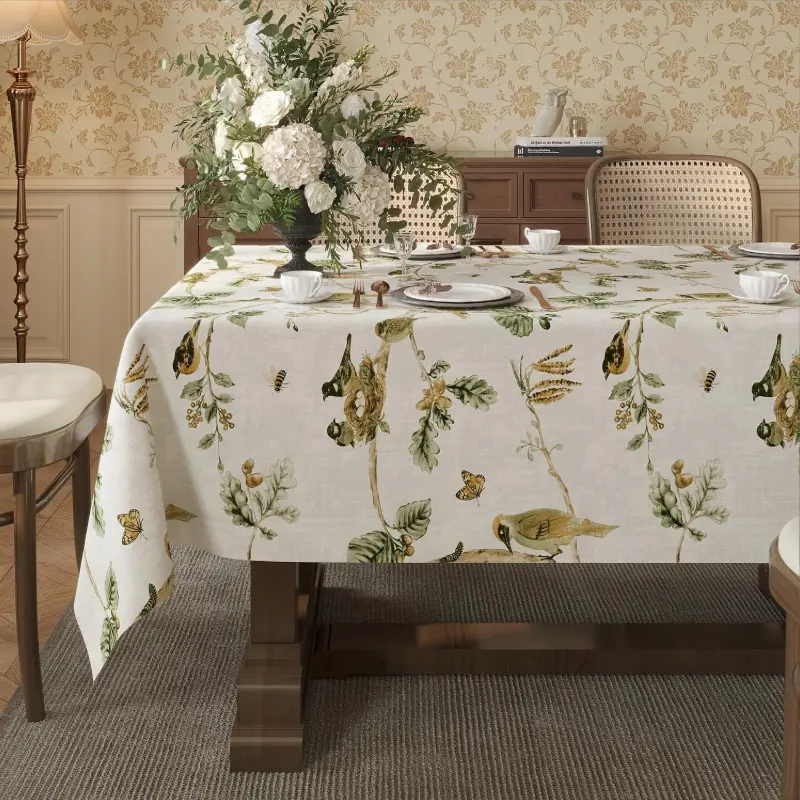 Rectangle Table Cloth,Waterproof Tablecloth Oil Proof Spill Proof Table Cloth, Wipe Clean Plastic Table Cover for Dining, Camping, Indoor and Outdoor 52" x 70",Leaves,1-piece set
