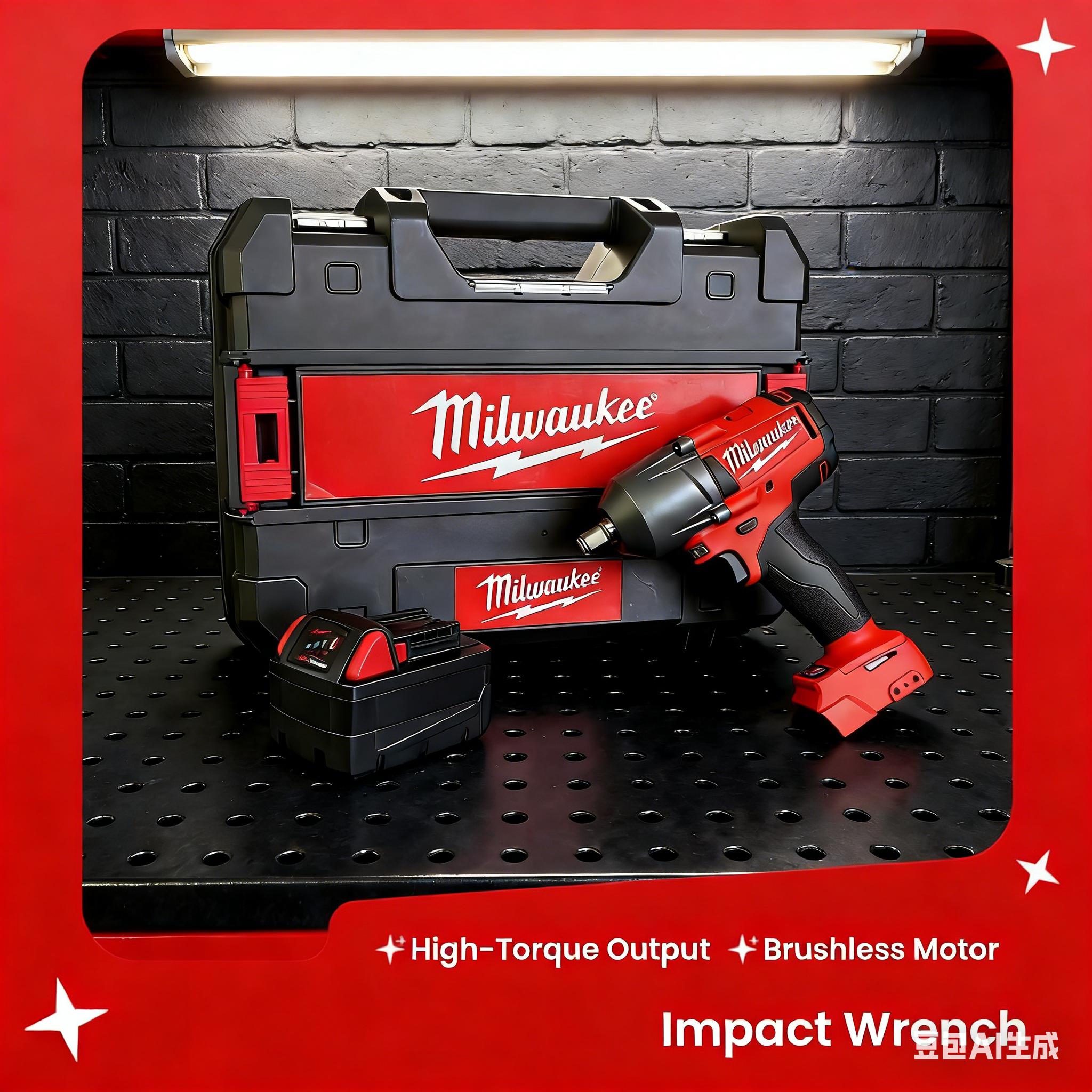 Milwaukee Cordless Impact Gun 1/2" Drive 900Nm 0-3300RPM – Professional Mechanic Tool for Tire & Bolt Removal