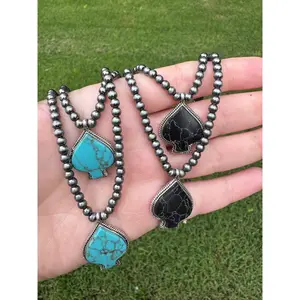 Spade Beaded Necklace