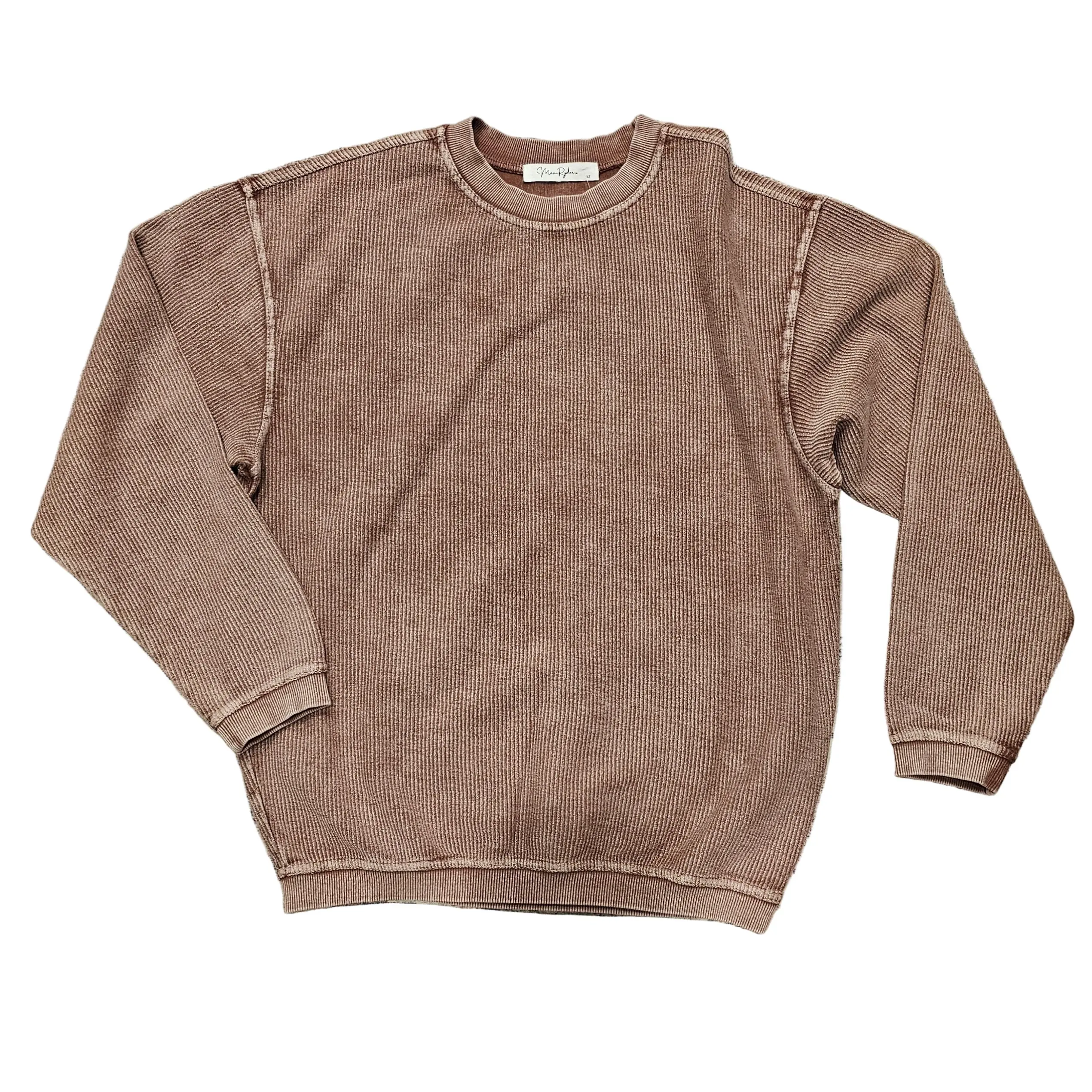 Luxe Corded Sweatshirt- Cappucino