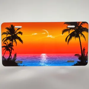 Palm Tree Scenic Personalized Custom License Vanity Plate Free Engraved Auto Car Tag Vehicle License Plate Beautifully Designed