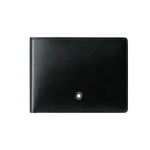 Montblanc Double-Fold Logo-Emblazoned Calfskin Leather Wallet for Men in Black