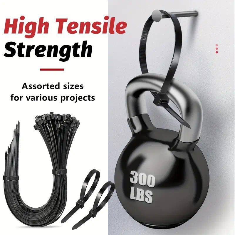 400-Piece nylon universal cable tie buckle self-locking nylon zipper tie bracket new product -