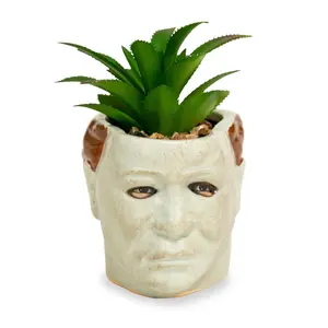 Halloween Michael Myers 3-Inch Ceramic Mini Planter With Artificial Succulent