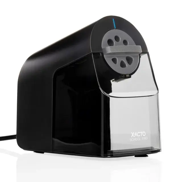 With Six Size Dial, XL Shavings Bin, Black, 1 Count,Pencil Sharpener, School Pro Electric Pencil Sharpener,