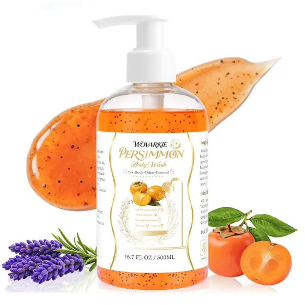 Wovarkie Persimmon Body Wash for Strong Odor Control, Natural Persimmon Soap Bar Old People Smell Remover, Smelly Feet Deodorant Body Odor Eliminator, Body Wash Gel for Women & Men