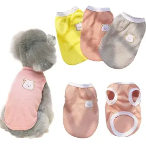Bear Pet Vest Dog Clothes Cat Solid T-shirt Clothing Dogs Thin Small Fashion Chihuahua Summer  Cats Vest Breathable Thin Section