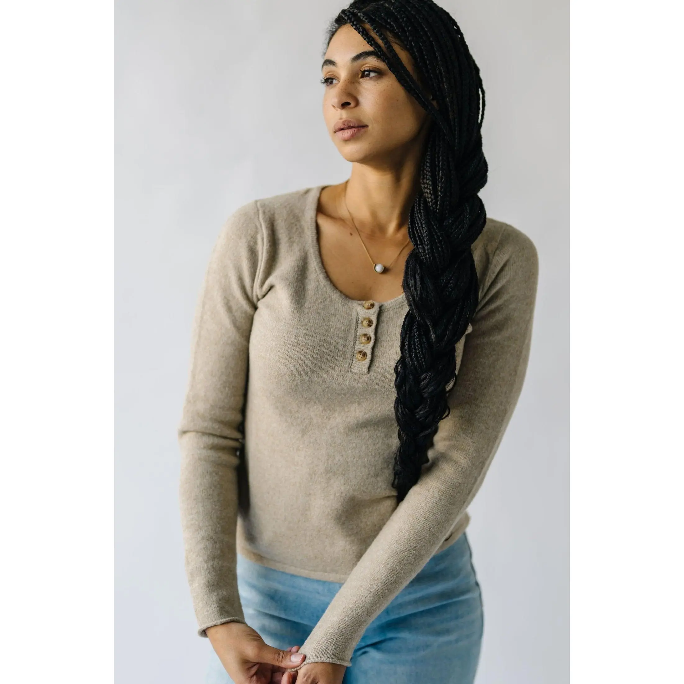 The Lavaka Lightweight Sweater in Mocha