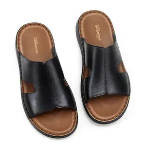 Brand Bdhjydb Handmade Men'S Faux Leather Slippers |   Non-Slip, Easy One-Word Design, Soft Genuine Faux Leather Upper and Sole, Slip-On Closure, Perfect for Summer