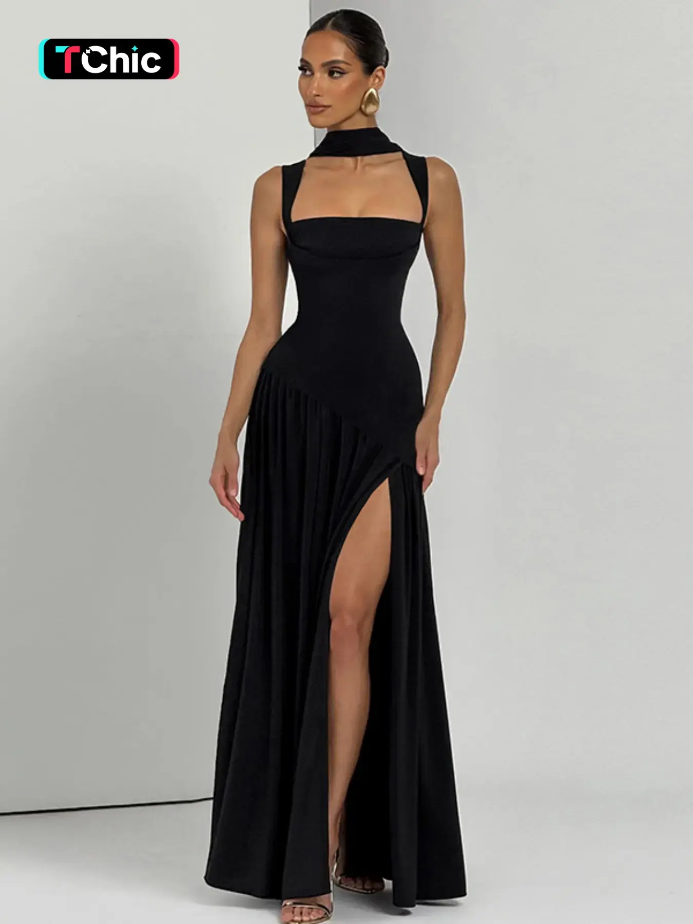 guisefene halter dress black - TikTok Shop