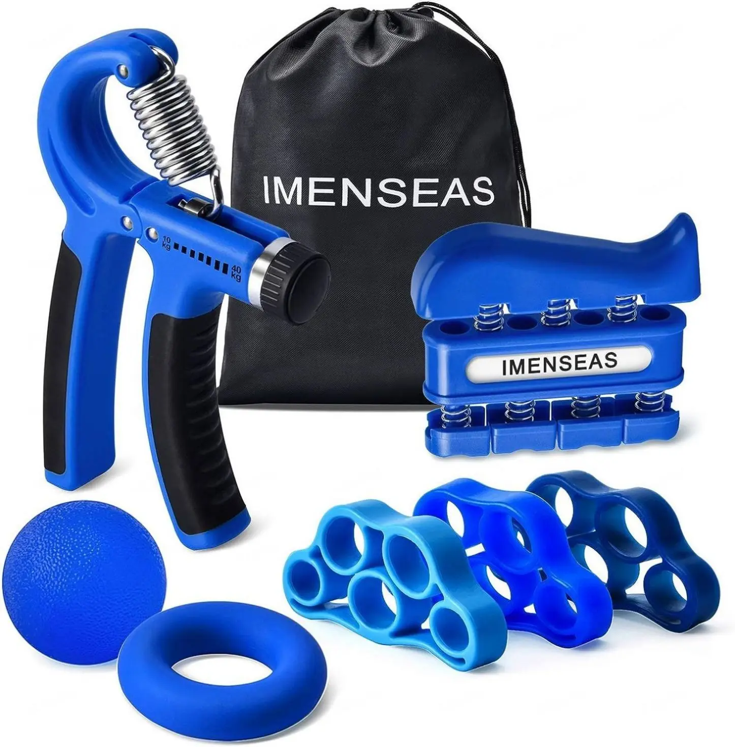Ultimate Hand Strengthening Pack - Adjustable Gripper, Finger Extensors, Resistance Ring, Stress Relief Ball for Athletes, Musicians handgripper finger gripper gripstrengthener dyna grip gyroball forearm trainer