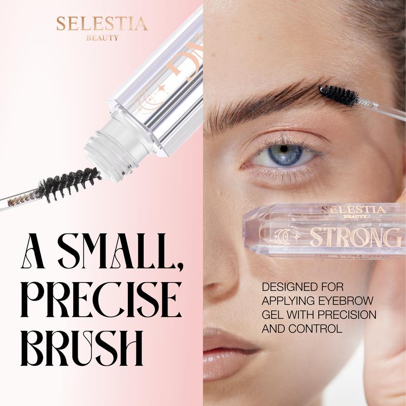 SELESTIA BEAUTY Clear Eyebrow Gel Strong As You Are – Long-Lasting Formula for Strong Hold & Natural Finish, Clump & Flake Free – Taming & Defining Brow Lamination Gel, 0.095 fl.oz.