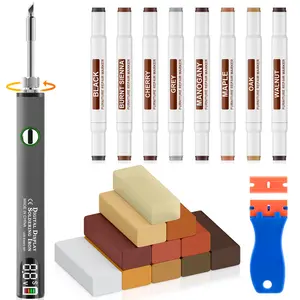 Wood  Repair Tool Kit,Furniture Repair Kit ,Tool Box Wax Melting Tool with Display, Hard Wax Filler, Marker Pen, Furniture and Countertop Repair Set