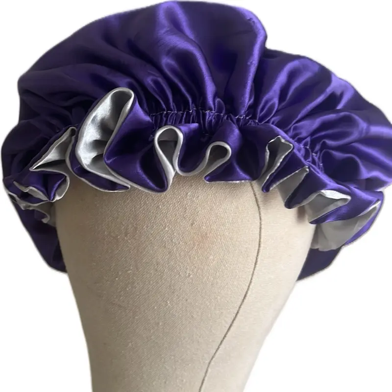 2-Sided Satin Bonnet for Curly Locks to Prevent Frizz soft satin