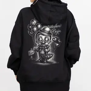 Chicano Clothing Lowrider Chicana Art Gangster Cholo Outfit Cotton Fabric CN71103 Menswear Casual Streetwear Hoodie Unisex Loose Oversized Pullover