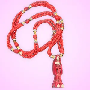 Santa Muerte necklace red charged
