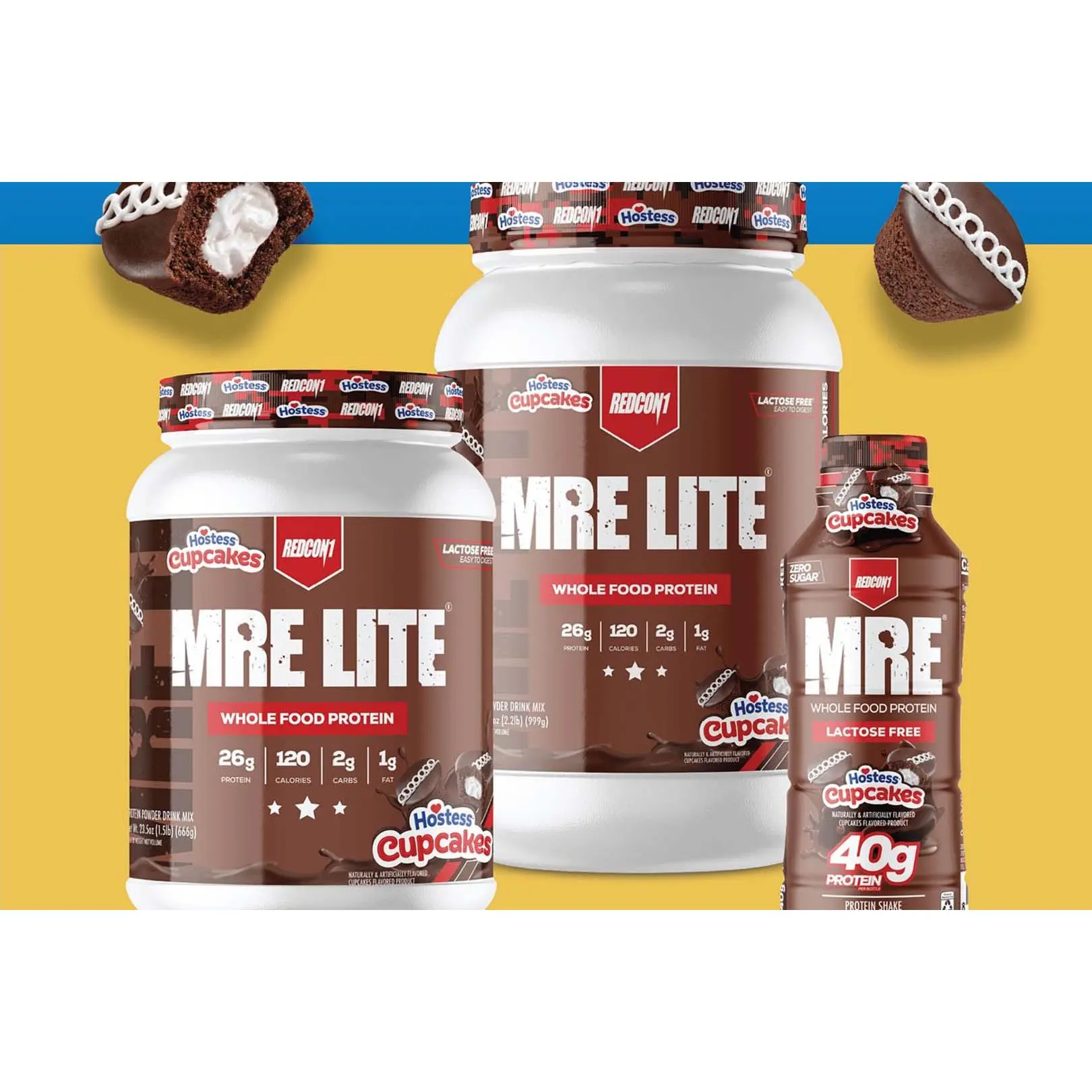 Redcon1 MRE Lite Edible Sports Nutrition Protein Powder, 24g Low-Carb Whey-Free Dietary Supplement for Muscle Support & Fitness Workouts