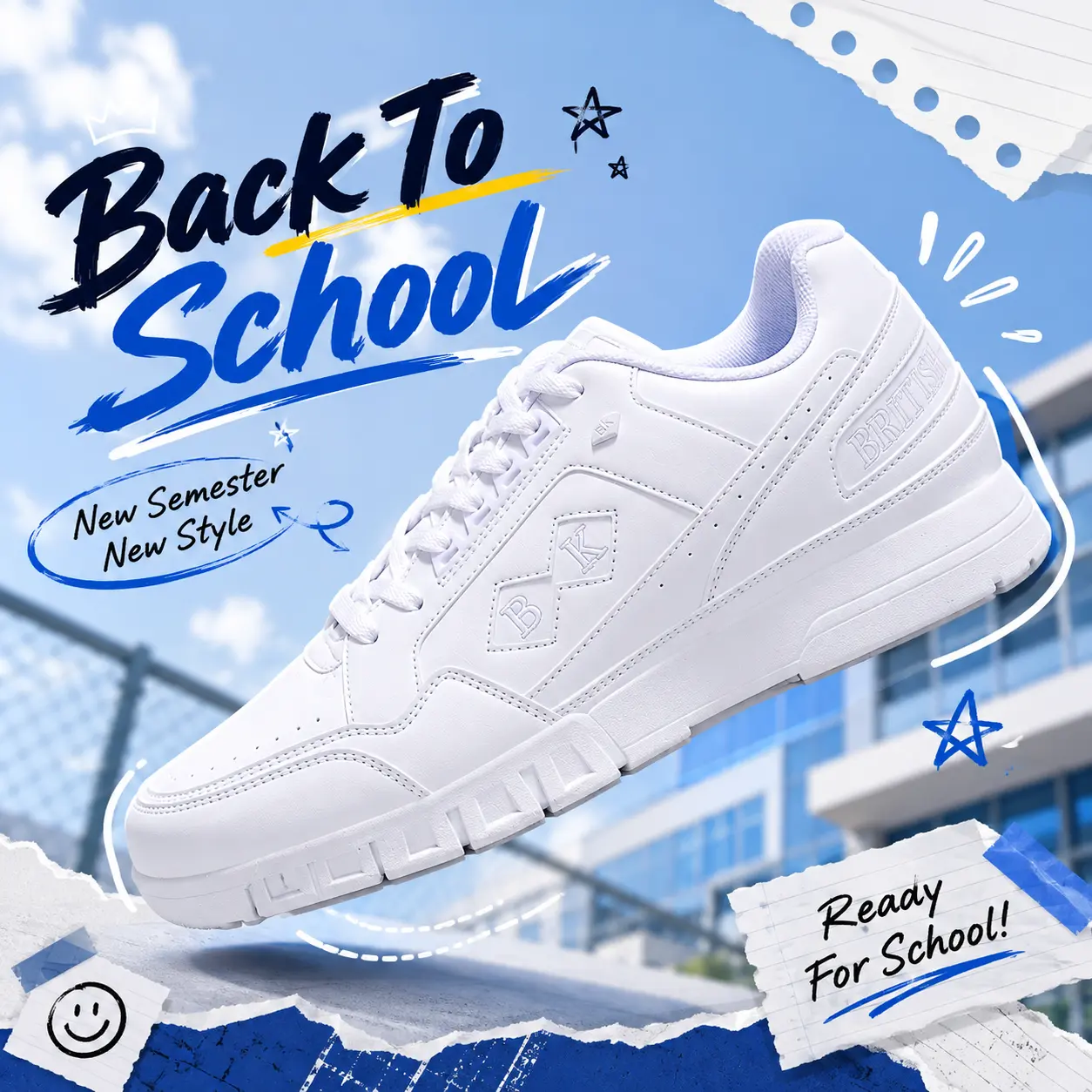 British Knights Men's Old School Sneakers, Athletic Footwear for Daily Casual Outfits, Men's Shoes, Walking Shoes, Trainer, Vintage Casual, Sports Shoes, tiktokshopbacktoschool black shoes, everyday sneaker, durable outsole, sohochic