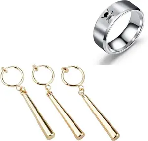 Fashion Anime Earrings 3pair set Cartoon character ear clip earrings For friend fans Mens Womens Gifts