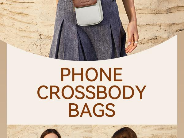 [Valentine's Day Gift] BOSTANTEN Cell Phone Purse Small Crossbody Bags for Women Leather Handbags Phone Wallet with Card Slots Adjustable Strap