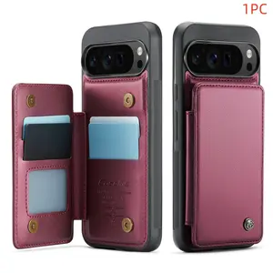 For Pixel 9 Pro Xl Case with Card Slot, Unisex Wallet Design, RFID Blocking, Durable Stand, Magnetic Closure, Shockproof Protection