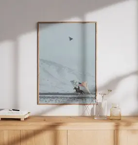 [UNFRAMED]American Flag Cowboy On Horse Wall Art (No Frame), Freedom B2 Poster, Vintage Patriotic Western Print, Home Decor Made In USA