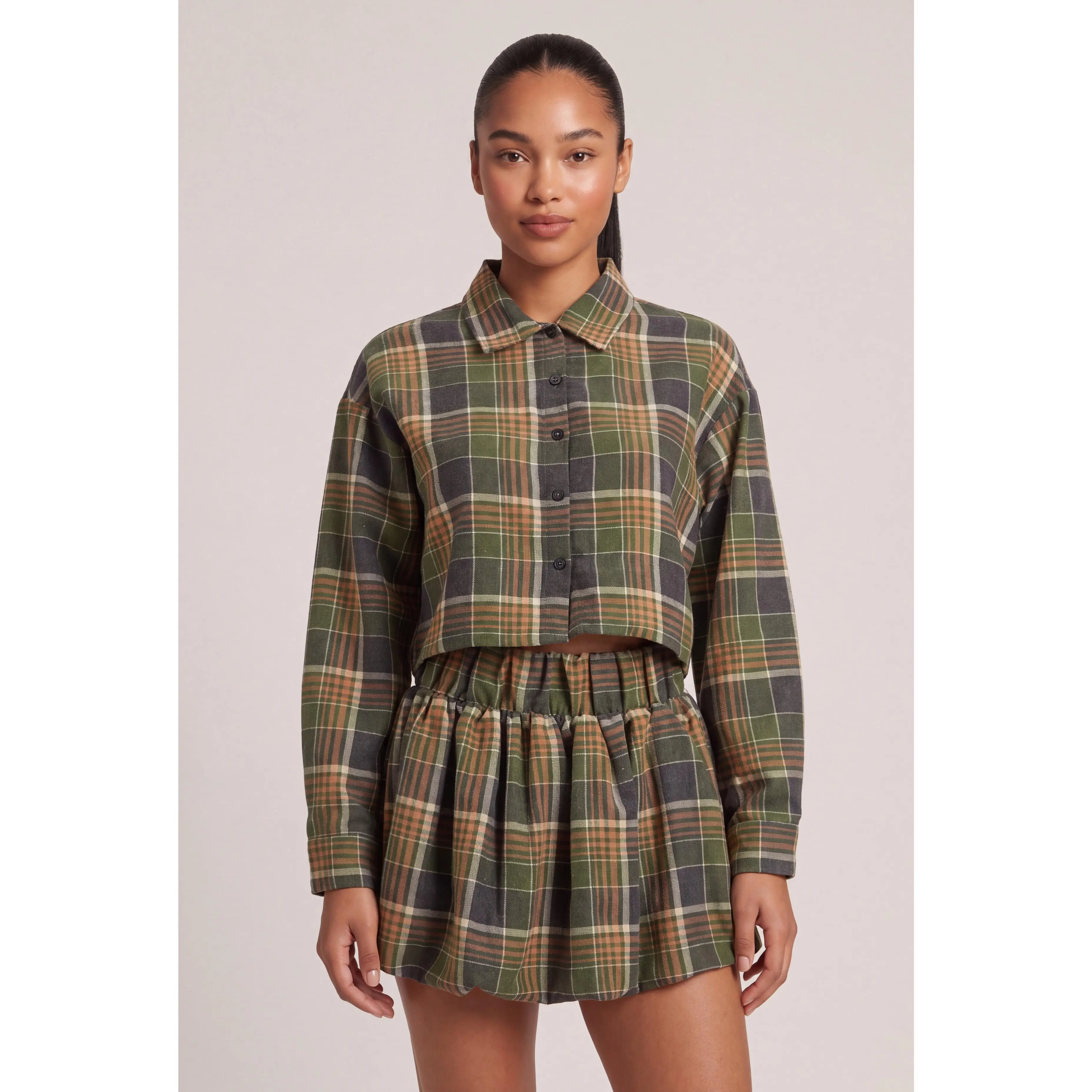 Plaid Crop Shirt