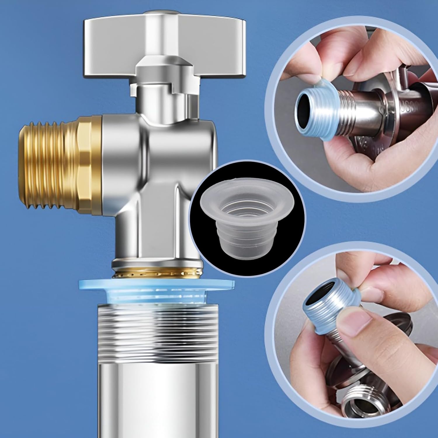 Faucet Leak-Proof Sealing Gasket, 30pcs Silicone Raw Material Belt Hose Sealing Washer Plug for Faucet Triangle Valve, White