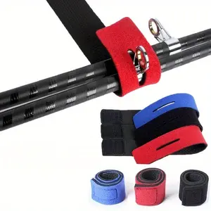 Multi-Color Nylon Fishing Rod Tie Straps, Adjustable Velcro, Outdoor Safety Fixing, High Strength Durable Fish Pole Stand