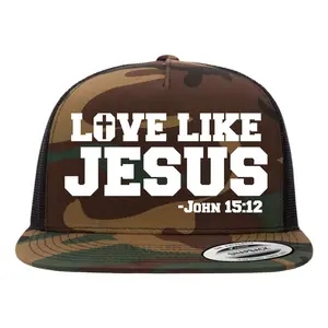 Love Like Jesus John 15 12 Bible Verse Love One Another Christian Catholic Flat Bill Trucker Hat Christian Catholic Unconditional Love Message