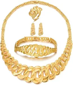 24k Gold Plated Ethiopian Jewelry Eritrean Bridal Wedding Accessories Dubai Jewelry Sets for women