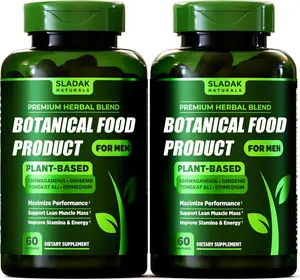 Botanical food product - Ashwagandha, L-Arginine, Tongkat Ali, Tribulus + More - Workout, Build Muscle, Strength, Energy & Performance - 2 Month Supply