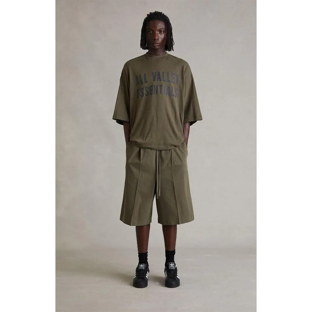 Fear of God ESSENTIALS Men's Moss Relaxed Drawstring Shorts