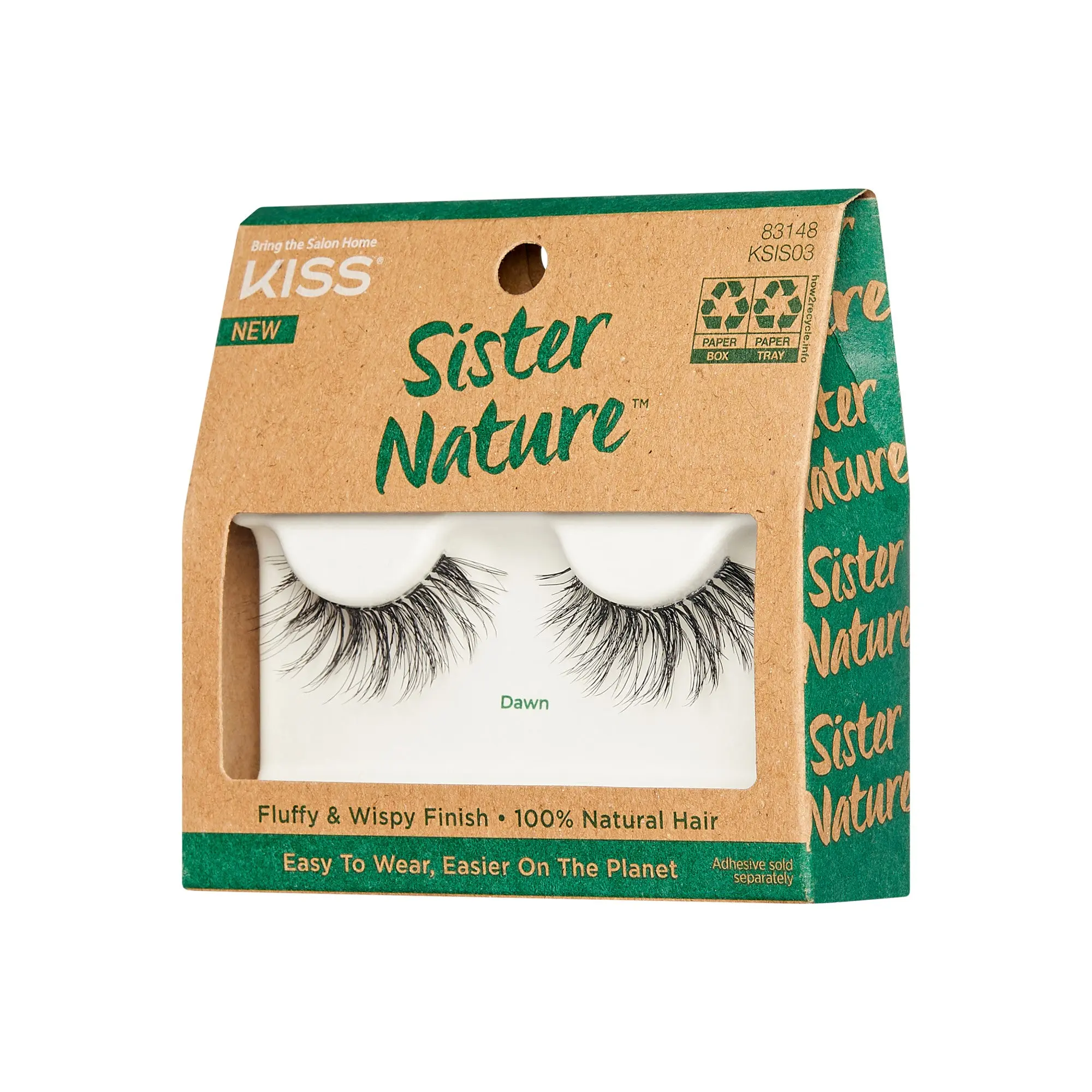 Kiss Sister Nature False Eyelashes - Dawn | 1 Pair, Strip Lashes, 12mm