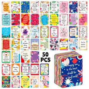 50pcs Inspirational Affirmation Cards with Positive Messages, Thank You Cards, Motivational Cards, Quote Cards for Friends, Colleague, Employees, Lunchbox Notes, Perfect for Daily Encouragement