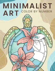 Color by Number Minimalist Art: Adult Coloring Book for Women and Teens with Easy Boho Designs for Stress Relief and Relaxation